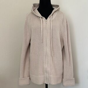 Excellent condition - Pura Cashmere Women's Cream Hooded Sweater
